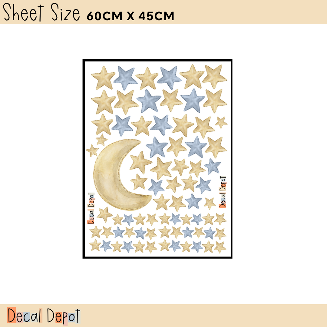 Stars and Moon Wall Decals