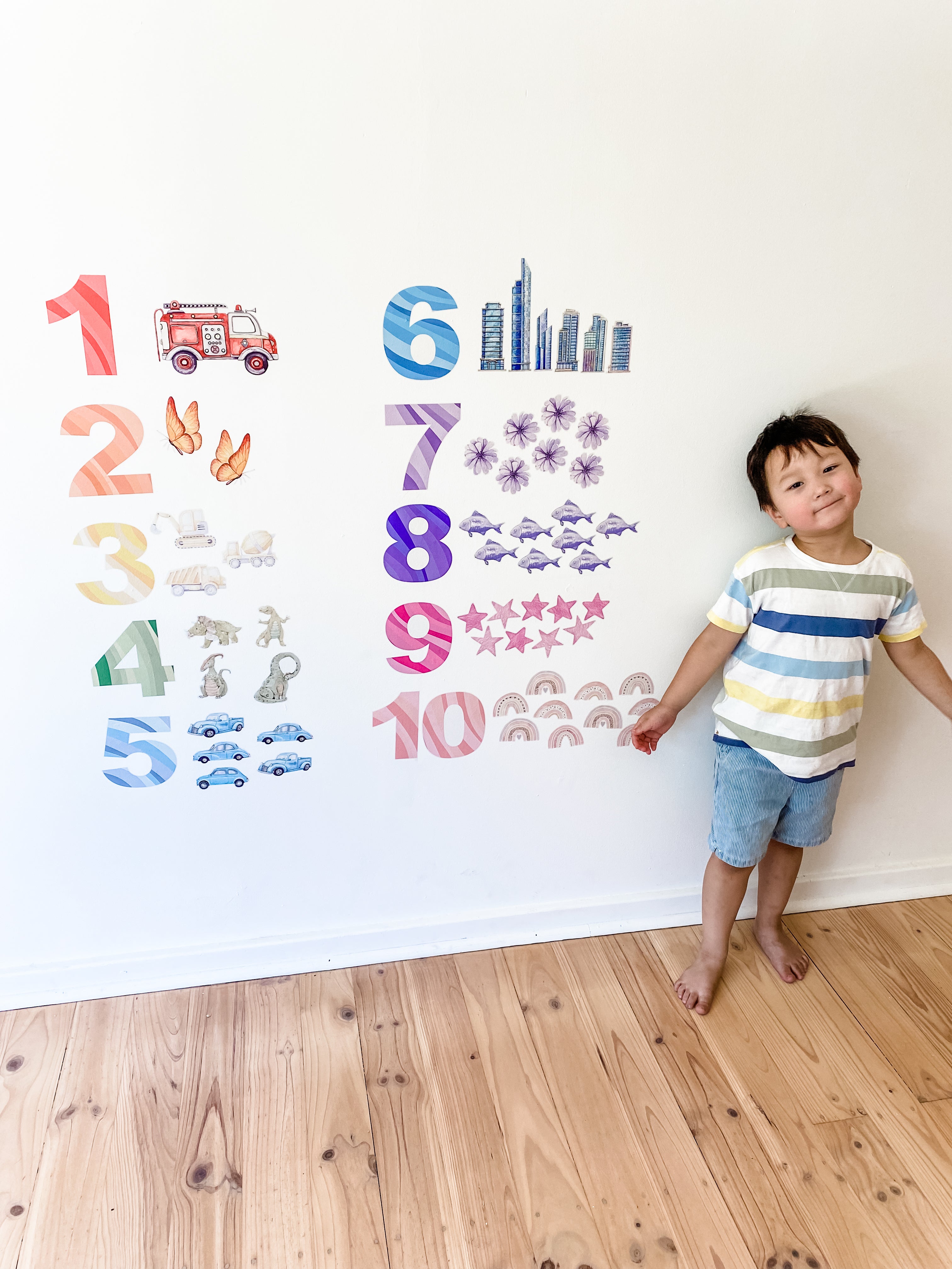 Rainbow Numbers Wall Decals
