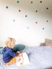 colour dot wall decals in playroom