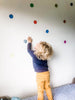 colour dot wall decals in playroom